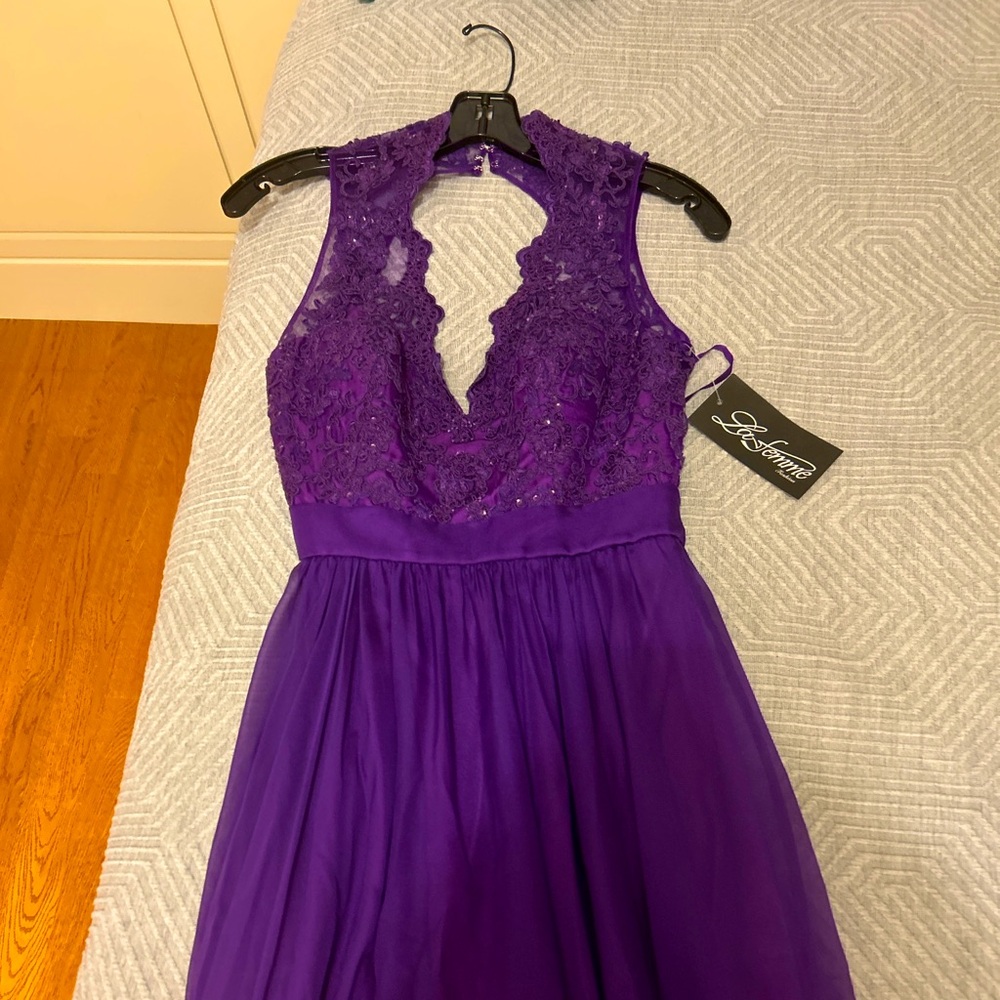 New with tags. Floor length gown by La Femme. - Picture 1 of 4